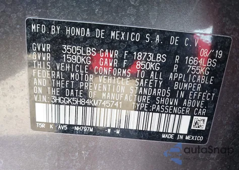 2019 Honda Fit Ex z USA, uszkodzony, nr VIN 3HGGK5H84KM745741